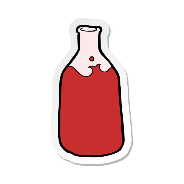 Sticker of a cartoon bottle — Stock Vector