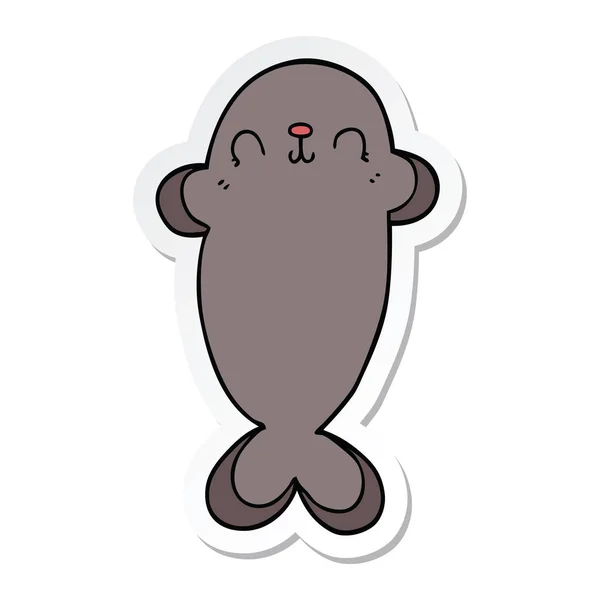 Sticker Cartoon Seal — Stock Vector