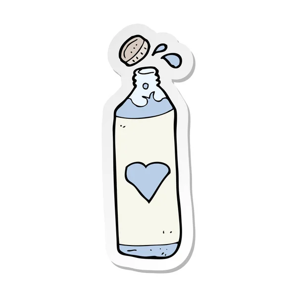 Pegatina de una botella de agua de dibujos animados — Vector de stock