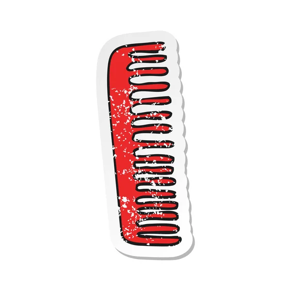 Retro distressed sticker of a cartoon comb — Stock Vector