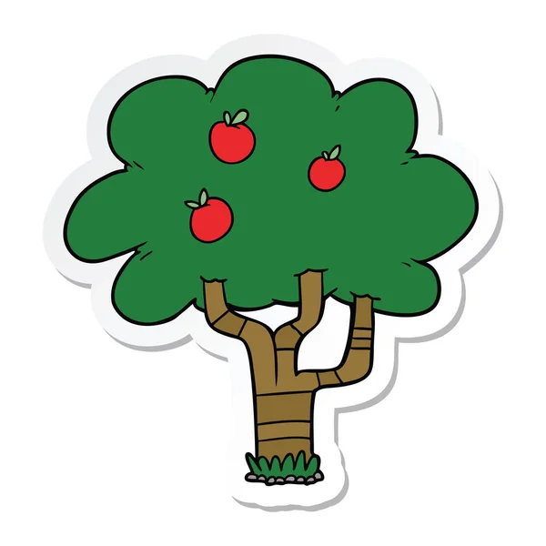Naklejka drzewo jabłko kreskówka — Wektor stockowy