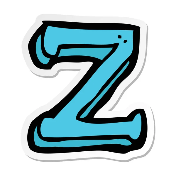 Sticker van een cartoon letter Z — Stockvector