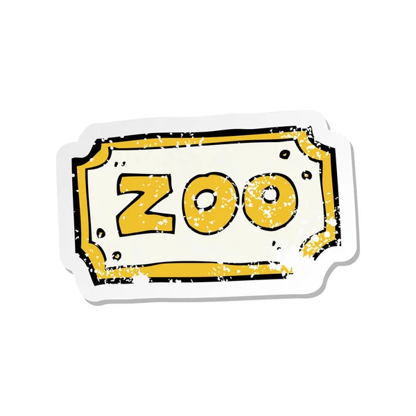 Retro distressed sticker of a cartoon zoo sign — Stock Vector