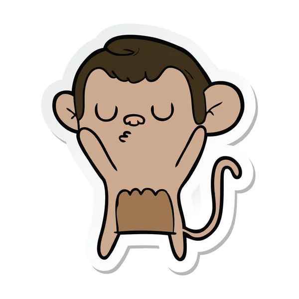 Stiker dari kartun monyet - Stok Vektor