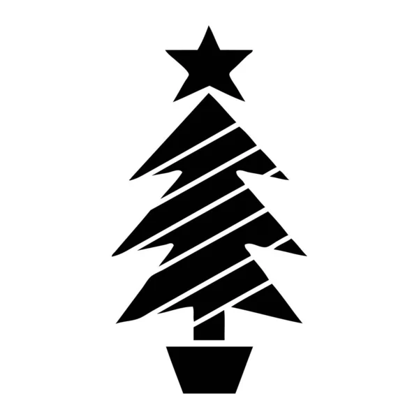 Platte symbool kerstboom — Stockvector