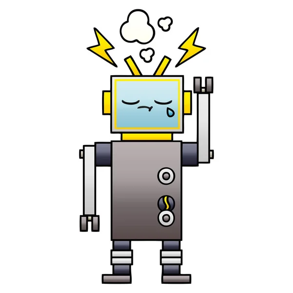 Κλάμα ρομπότ διαβάθμισης σκιασμένο κινουμένων σχεδίων — Διανυσματικό Αρχείο