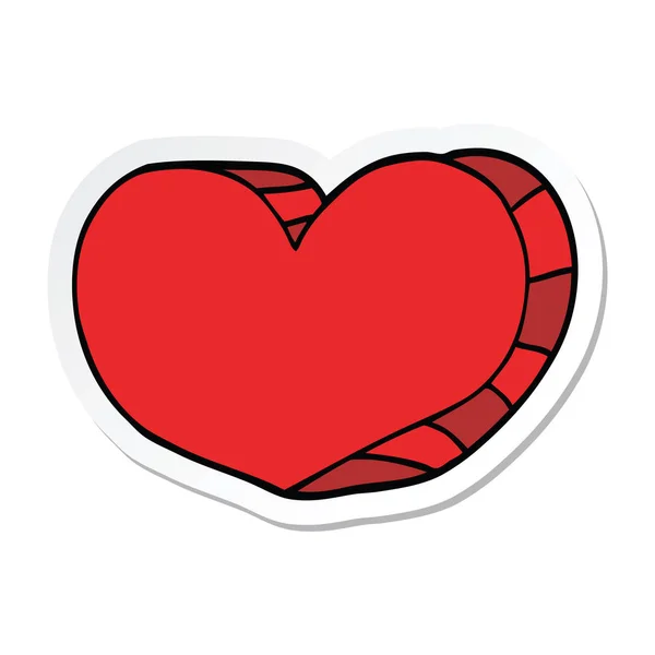 Nálepka srdce láskou kreslený — Stockový vektor