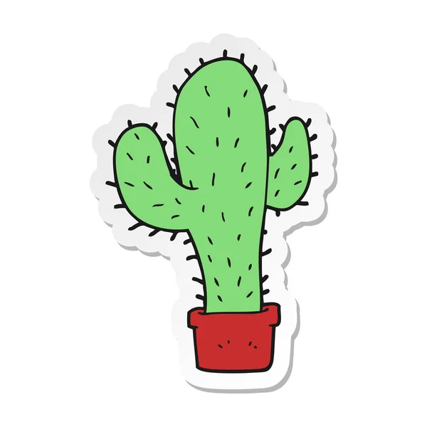 Sticker of a cartoon cactus — Stock Vector