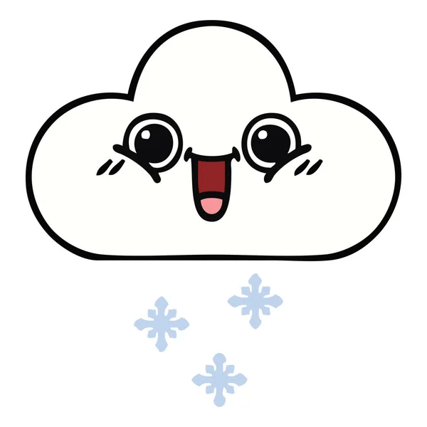 Linda nube de nieve de dibujos animados — Vector de stock