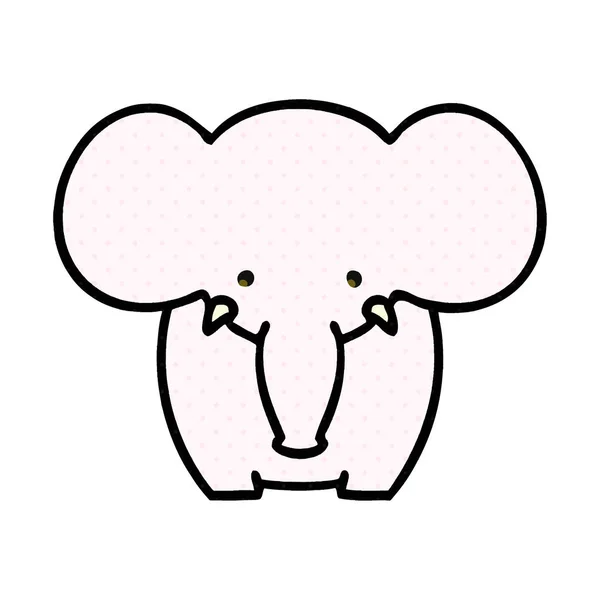 Egendomliga serietidning stil tecknad elefant — Stock vektor