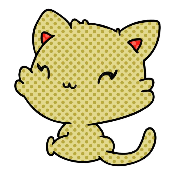 Kreslený kawaii roztomilé kotě — Stockový vektor