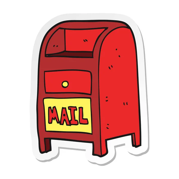 Sticker of a cartoon mail box — Stock Vector