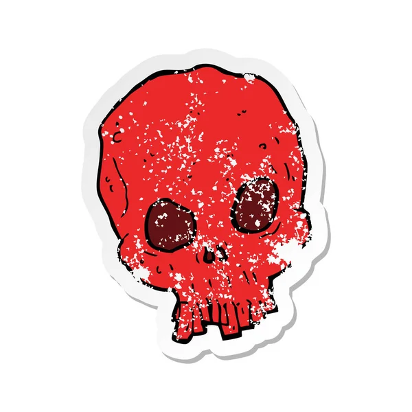 Retro distressed sticker of a cartoon spooky skull — Stock Vector