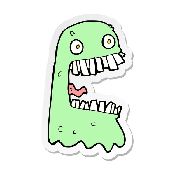 Pegatina de un fantasma burdo de dibujos animados — Vector de stock