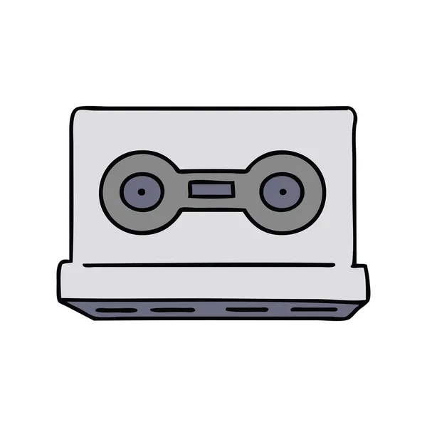 Cartoon-Doodle einer Retro-Kassette — Stockvektor