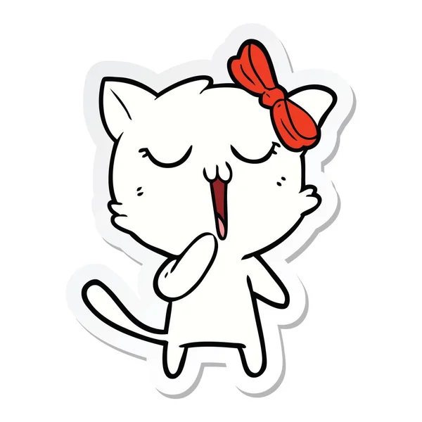 Sticker van een cartoon kat — Stockvector