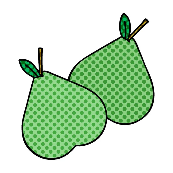 Comic Book Style Cartoon Green Pear — Stock Vector