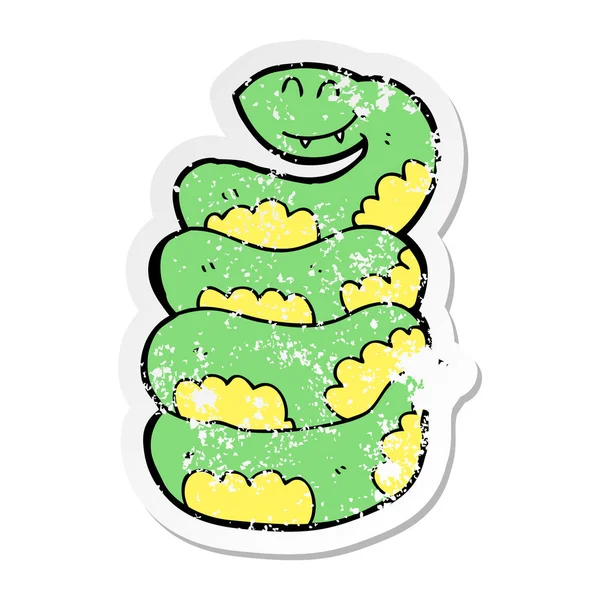 Distressed sticker of a cartoon snake — Stock Vector