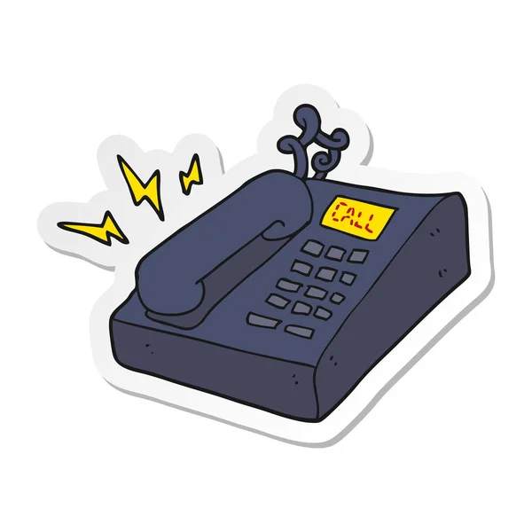 Sticker of a cartoon office telephone — Stock Vector