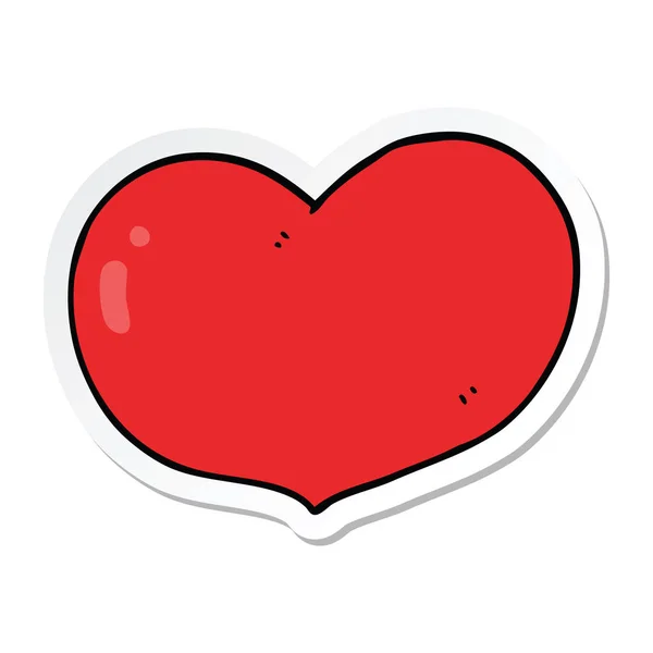 Αυτοκόλλητο κινουμένων σχεδίων καρδιάς αγάπη — Διανυσματικό Αρχείο