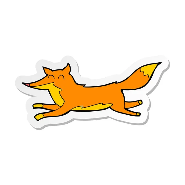 Sticker Van Een Cartoon Met Fox — Stockvector