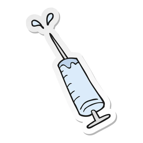 Sticker Van Een Cartoon Medische Naald — Stockvector