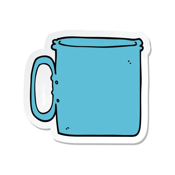 Adesivo di una tazza da campeggio del fumetto di caffè — Vettoriale Stock