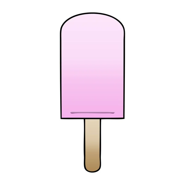 Eigenzinnige gradient grijs cartoon ice lolly — Stockvector