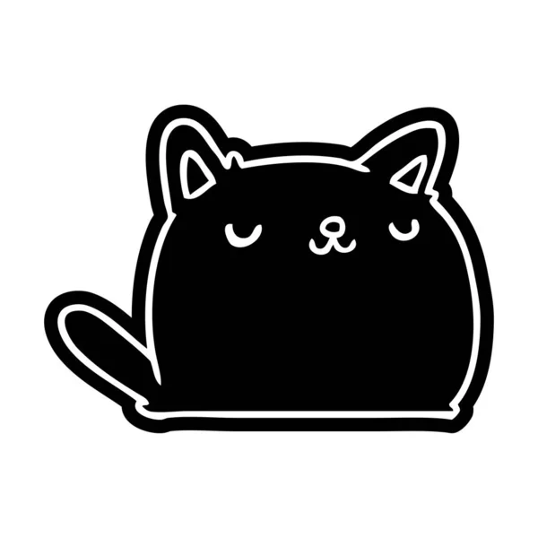 Icono Dibujos Animados Lindo Gato Kawaii — Vector de stock