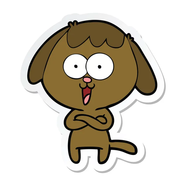 Sticker van de hond van een leuke cartoon — Stockvector