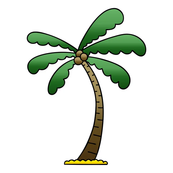 Gradiente Sombreado Peculiar Cartoon Palmeira — Vetor de Stock