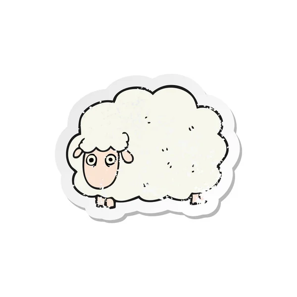 Retro etiket bir karikatür osuruk koyun sıkıntılı — Stok Vektör