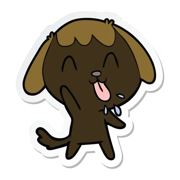 Pegatina de un lindo perro de dibujos animados — Vector de stock