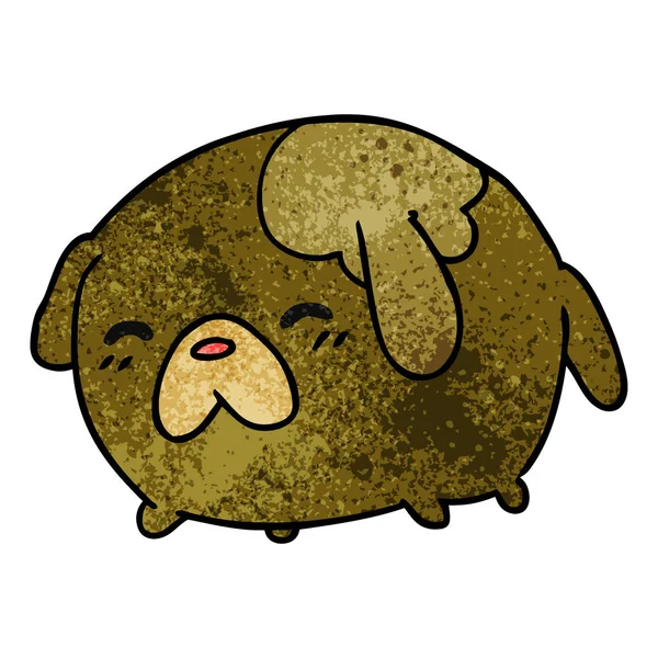 Desenhos animados texturizados de cão bonito kawaii — Vetor de Stock