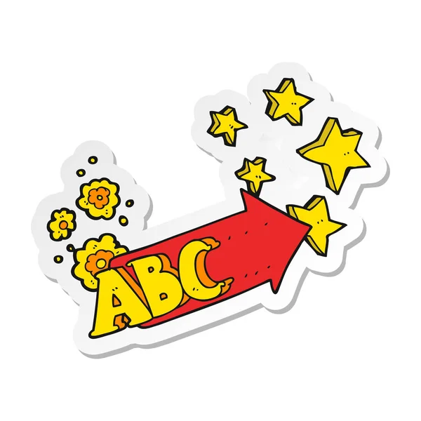 Etiket bir karikatür Abc sembolü — Stok Vektör