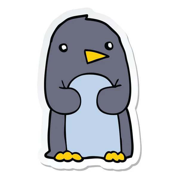 Sticker of a cartoon penguin — Stock Vector