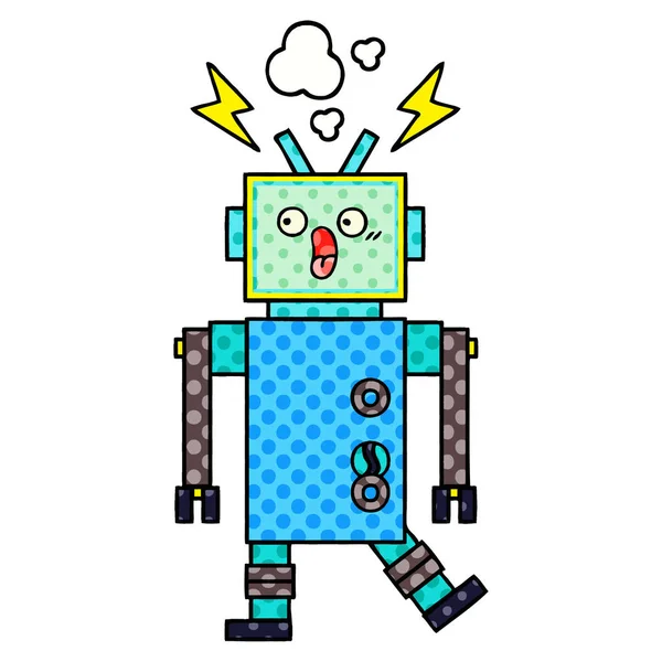 Robot bande dessinée de style bande dessinée — Image vectorielle