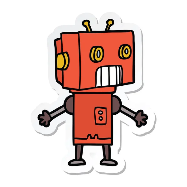 Etiqueta de um robô de desenho animado — Vetor de Stock