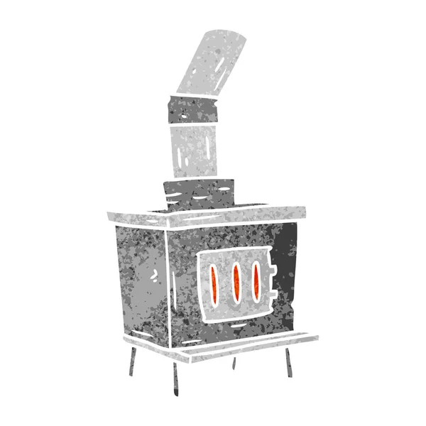 Retro cartoon doodle of a house furnace — Stock Vector