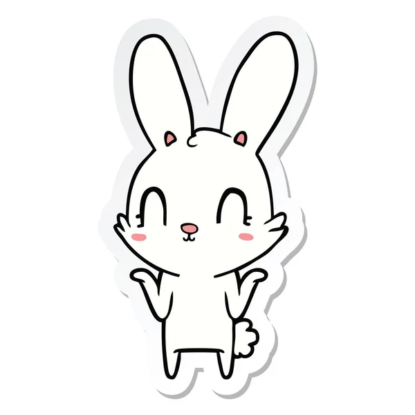 Sticker of a cute cartoon rabbit — Stock Vector