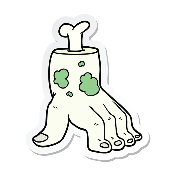 Sticker Van Een Griezelige Zombie Hand Cartoon — Stockvector