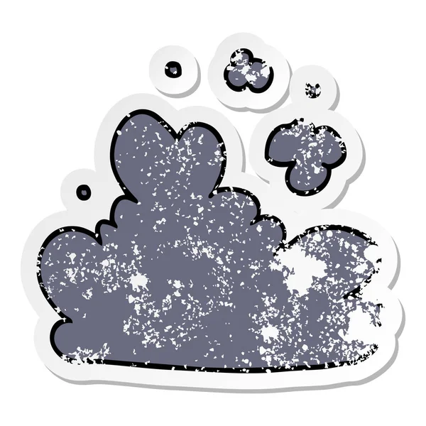 Distressed Sticker Cartoon Cloud — Stock Vector