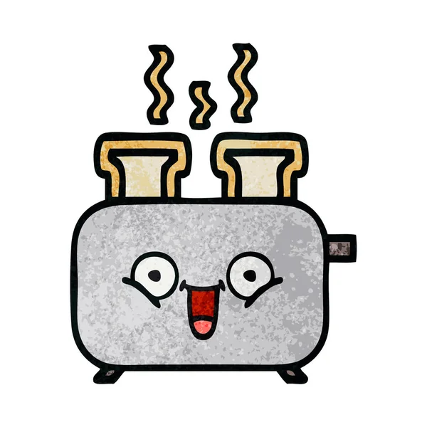 Retro grunge doku karikatür bir ekmek kızartma makinesi — Stok Vektör