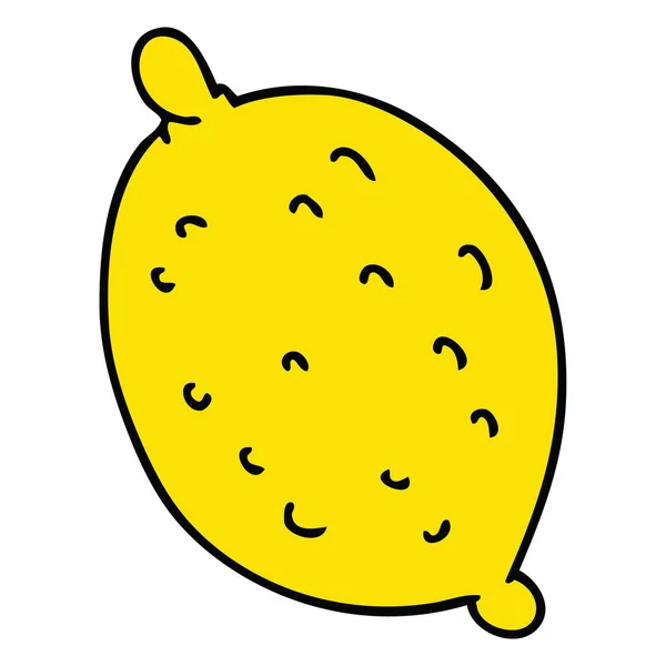 Excentrique dessiné à la main dessin animé citron — Image vectorielle