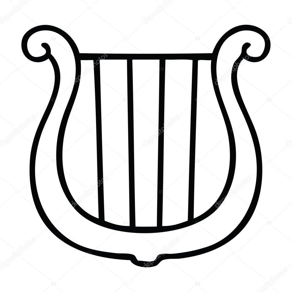 Línea dibujo dibujos animados arpa dorada Vector de stock por  ©lineartestpilot 248348164, image size:1024x1024