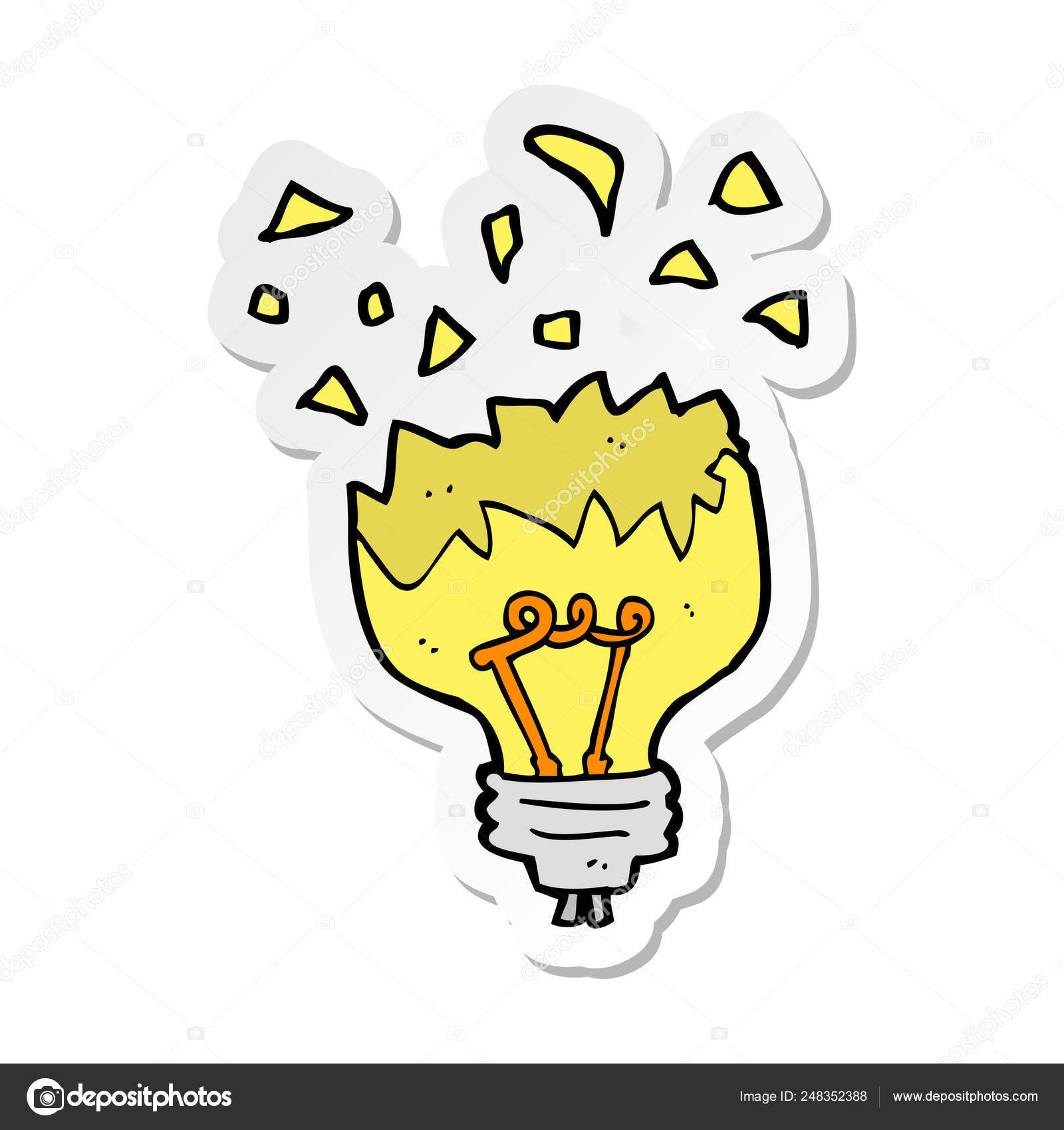 sticker of a cartoon light bulb exploding stock vector c lineartestpilot 248352388 https depositphotos com 248352388 stock illustration sticker of a cartoon light html