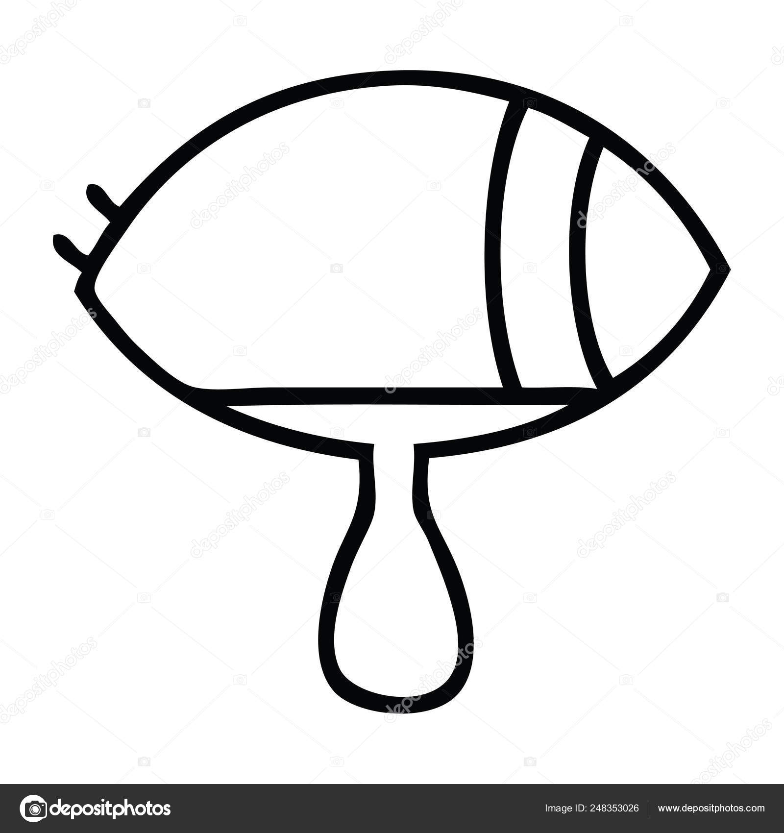 Line Drawing Cartoon Crying Eye Looking To One Side Stock Vector