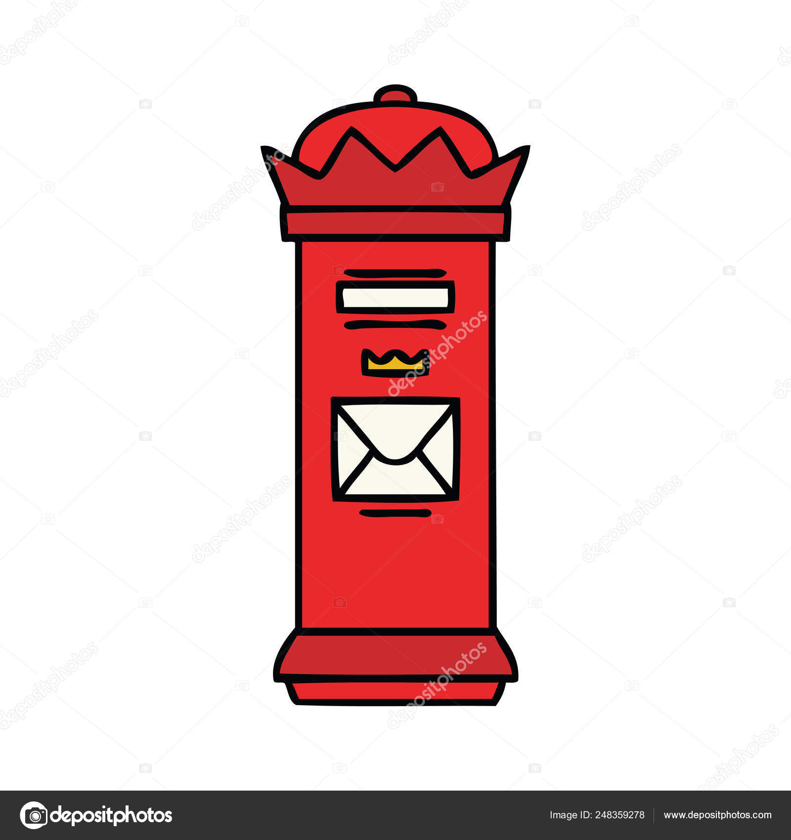Cute cartoon british post box Stock Vector Image by ©lineartestpilot  #248359278