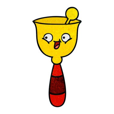 Retro grunge doku çizgi film okul zili