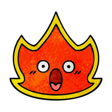 Retro grunge doku karikatür yangın